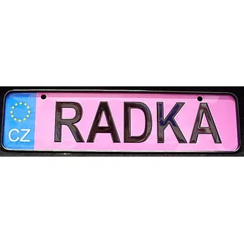 Kočárek SPZ na kočárek a postýlku plechové RADKA