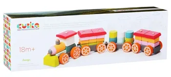 Dřevěná hračka Cubika 13319 Vláček tři vagony 35 dílů