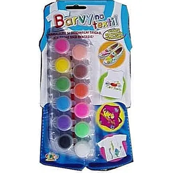 Speciální výtvarná barva Barvy na textil 12 ks + štětec