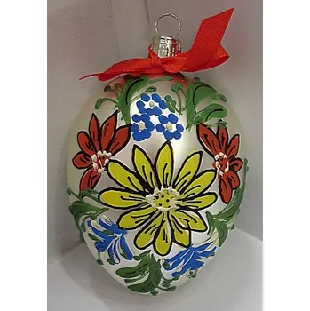 Velikonoční dekorace Velikonoční vajíčko skleněné foukané ručně malované