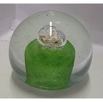 Těžítko skleněná křišťálová koule zelené