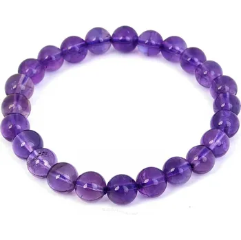Náramek Ametyst náramek kuličky 8mm extra