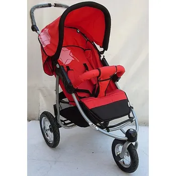 Kočárek Tříkolový kočárek sportovní velká kola červeno černá