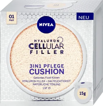 Make-up Nivea Hyaluron Cellular Filler make-up v houbičce 3v1 15 g