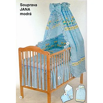 Souprava do postýlky textilní Jana modrá čtyřdílná Lux