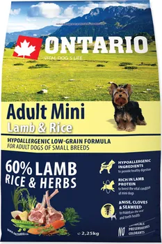 Krmivo pro psa Ontario Adult Mini Lamb/Rice
