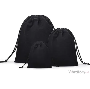 Dárková taška Dárkový sametový pytlík - černý, různé velikosti, 10 x 24 cm