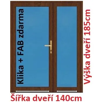 Vchodové dveře Dvoukřídlé vchodové dveře plastové Soft 3/3 sklo 140x185 cm - Akce!