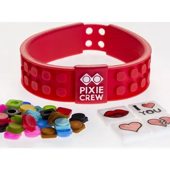 Náramek Pixie Crew červený náramek - love PXX-02 + 4 multipixely + 30 malých pixelů zdarma