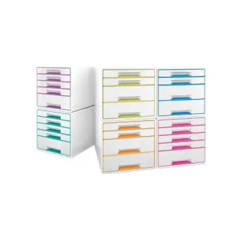 Archivační box Zásuvkový box Leitz WOW - růžová / 2+2 zásuvky