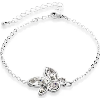 Náramek Náramek květ se Swarovski Elements Stříbrný Krystal