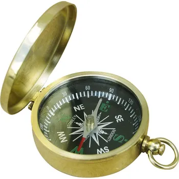 SEA CLUB Malý mosazný kompas s víkem a kroužkem Ø 4,5 cm 9241