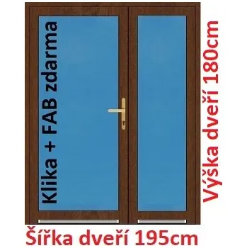 Vchodové dveře Dvoukřídlé vchodové dveře plastové Soft 3/3 sklo 195x180 cm - Akce!