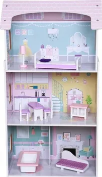 Domeček pro panenku Eco Toys Třípatrový domeček jahodový