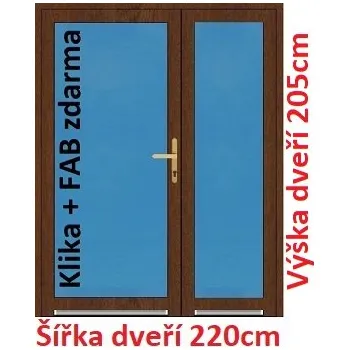 Vchodové dveře Dvoukřídlé vchodové dveře plastové Soft 3/3 sklo 220x205 cm - Akce!