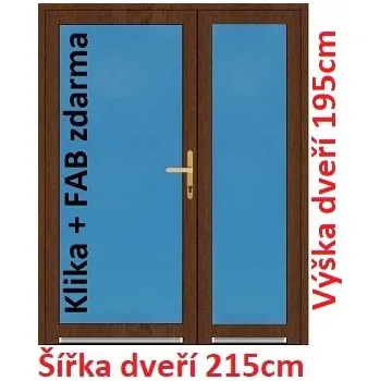 Vchodové dveře Dvoukřídlé vchodové dveře plastové Soft 3/3 sklo 215x195 cm - Akce!
