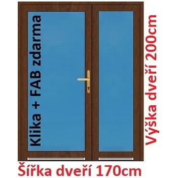 Vchodové dveře Dvoukřídlé vchodové dveře plastové Soft 3/3 sklo 170x200 cm - Akce!