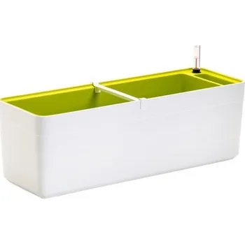 Truhlík Plastia Truhlík samozavlažovací Berberis - bílá + zelená 60 cm