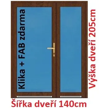 Vchodové dveře Dvoukřídlé vchodové dveře plastové Soft 3/3 sklo 140x205 cm - Akce!