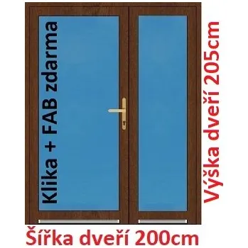 Vchodové dveře Dvoukřídlé vchodové dveře plastové Soft 3/3 sklo 200x205 cm - Akce!