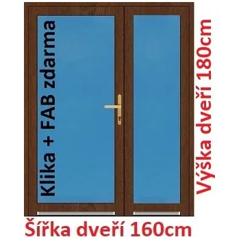 Vchodové dveře Dvoukřídlé vchodové dveře plastové Soft 3/3 sklo 160x180 cm - Akce!