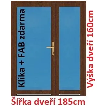 Vchodové dveře Dvoukřídlé vchodové dveře plastové Soft 3/3 sklo 185x160 cm - Akce!