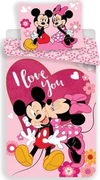 Ložní povlečení Jerry Fabrics Mickey a Minnie Kiss 140 x 200, 70 x 90 cm zipový uzávěr