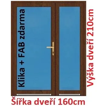 Vchodové dveře Dvoukřídlé vchodové dveře plastové Soft 3/3 sklo 160x210 cm - Akce!
