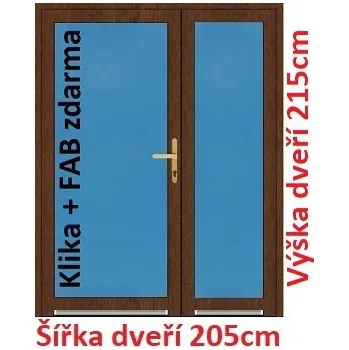 Vchodové dveře Dvoukřídlé vchodové dveře plastové Soft 3/3 sklo 205x215 cm - Akce!