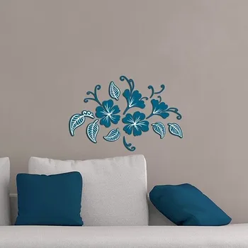 Samolepící dekorace Samolepící 3D pěnová dekorace na zeď Flowers and Leaves 54509 / 3D Samolepka na zeď Crearreda (31 x 31 cm)