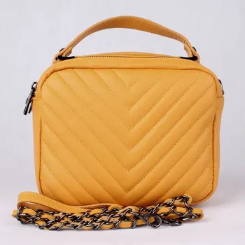 Dámská malá kožená kabelka do ruky/na rameno/crossbody Vera Pelle 302 oranžová | KabelkyproVas.cz