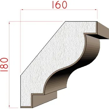 Stavební profil Dekora-Stuck Podstřešní římsa 180x160mm 316130