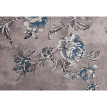 MAMBA potahová látka Rose 20, modré květy/tmavý podklad