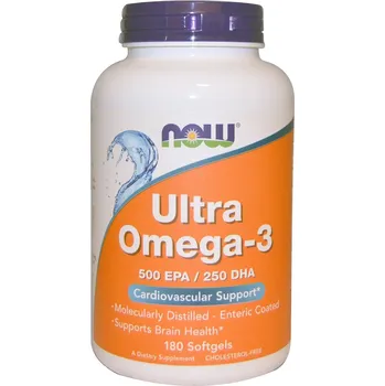 Přírodní produkt Now Foods Ultra Omega 3, 500 EPA/250 DHA, 180 softgel kapslí