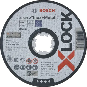 Řezný kotouč Bosch příslušenství professional Ploché řezné kotouče Expert for Inox+Metal systému X-LOCK, 125×1×22,23 2608619264