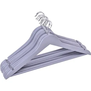 Ramínko Dřevěná ramínka RONDO 10 kusů - šedá