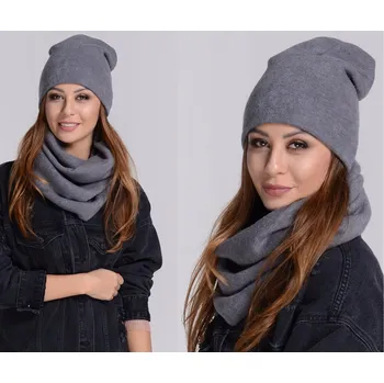 Čepice Fashionweek Moderni zimní set čepice a šála,pletený tunel ZIZI20/K6 Barva: šedý, Velikost: Universal