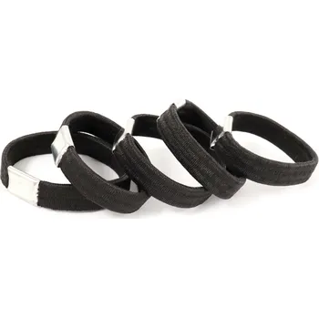 Černé gumičky do vlasů spojené kovem, 5 ks