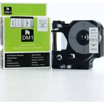 Pásek do tiskárny Kompatibilní páska s Dymo 45013, S0720530, 12mm x 7m cerný tisk / bílý podklad