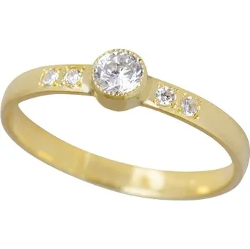 Prsten Zlatý prsten se zirkony PR0289 + DÁREK ZDARMA