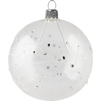 Baňka čirá s dekorem jemných větviček