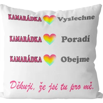 Dekorativní polštářek Polštář Kamarádka poradí (Velikost: 40 x 40 cm)