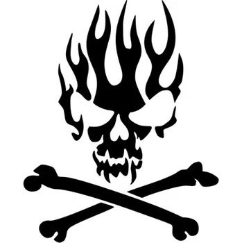 Samolepicí dekorace na vozidlo Samolepka ohnivá lebka na auto a motorku, tuning nálepka (1939)