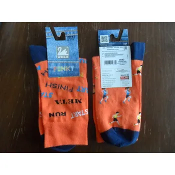 Pánské ponožky Ponožky pánské Wola FUNKY SPORT oranžové 39-41(26-27) (HIT-KAŽDÁ PONOŽKA JINÁ)