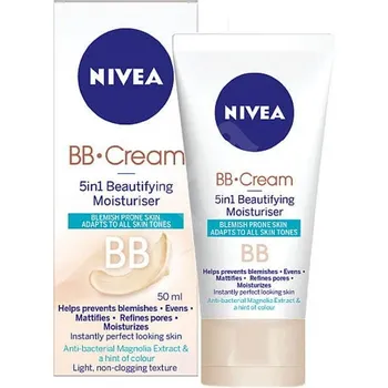 Nivea Beautifying Moisturiser 5 in 1 BB Cream pro problematickou pleť 50 ml