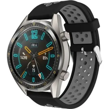 Příslušenství k chytrým hodinkám eses Silikonový dírkovaný řemínek - Černo šedý, 20 mm