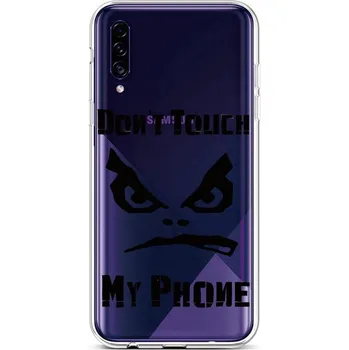 Pouzdro na mobilní telefon Kryt Samsung A30s silikon Don't Touch průhledný (obal neboli pouzdro na Samsung A30s)