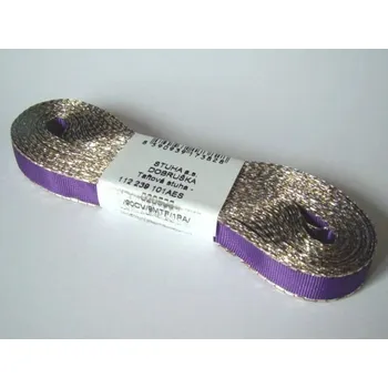 Stuha Stuha taftová 15mm s rexorem fialová+zlato