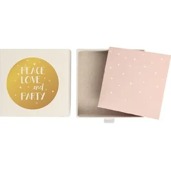 Dárková krabička na peníze Peace, Love and Party