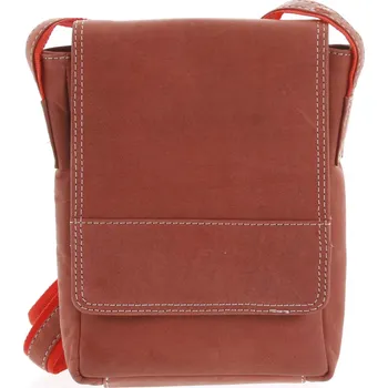 Kožená pánská crossbody taška na doklady červená broušená 0213 červená